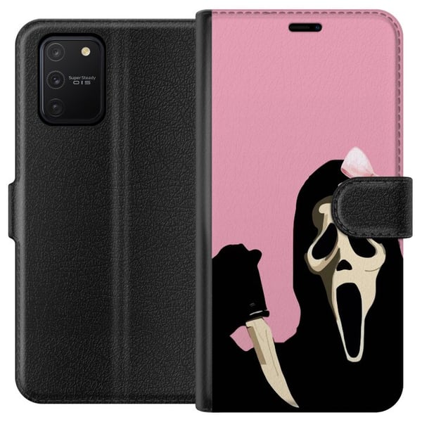 Kompatibelt Lommeboketui til Samsung Galaxy S10 Lite Pink Ghost Bow med ikonisk maske og rosa sløyfe, humoristisk og trendy halloweenstil Kompatibelt Lommeboketui til Samsung Galaxy S10 Lite Pink Ghost Bow med ikonisk maske og rosa sløyfe, humoristisk og trendy halloweenstil