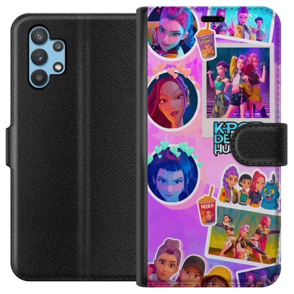Kompatibelt Plånboksfodral till Samsung Galaxy A32 5G KPop Demon Hunters kawaii collectible figur