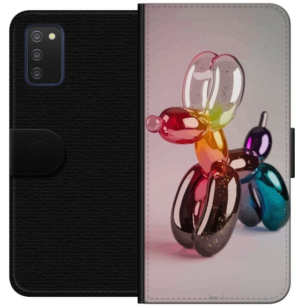 Kompatibelt Lommeboketui til Samsung Galaxy A03s Balloon Pup fargerik ballonghund i pop art-glassstil, regnbuefarger og moderne trendy design