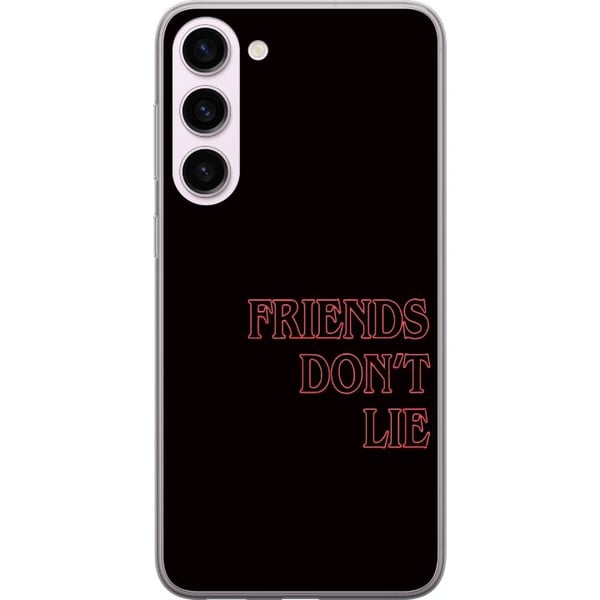 Kompatibelt Mobildeksel til Samsung Galaxy S23+ Stranger Things Friends Don’t Lie – neonerød tekstdesign med populært Stranger Things-sitat fra serie Kompatibelt Mobildeksel til Samsung Galaxy S23+ Stranger Things Friends Don’t Lie – neonerød tekstdesign med populært Stranger Things-sitat fra serie