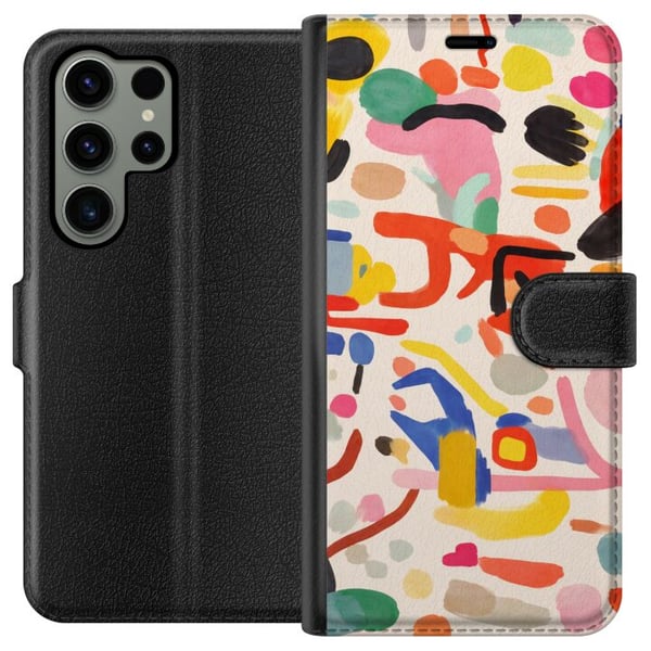 Kompatibel Tegnebogsetui til Samsung Galaxy S23 Ultra Legende farveeksplosion i moderne abstrakt stil