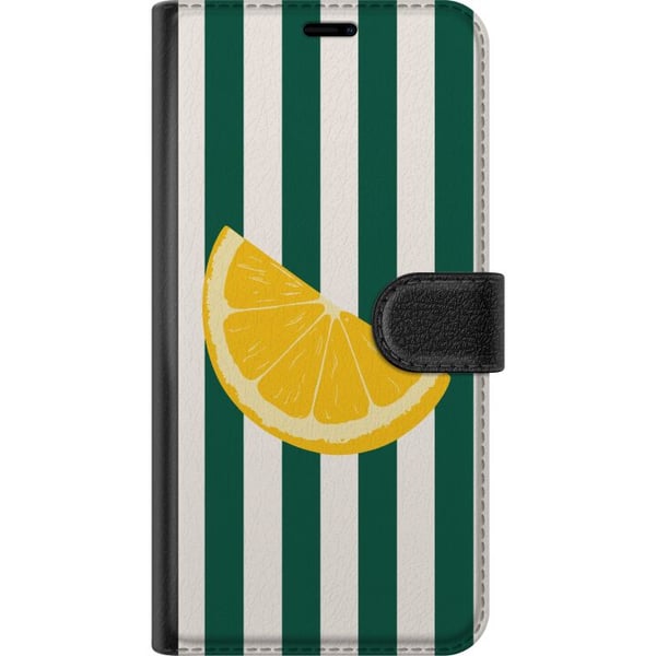 Kompatibelt Lommeboketui til Samsung Galaxy A20e Sitron sitrus sitronmønster gul frukt kjøkkendekor sommertrykk retrostil interiør tapet frisk design