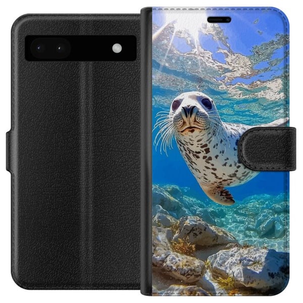 Yhteensopiva Lompakkokotelo Google Pixel 6a Säl Hav Simmande Djurmotiv Natur Vattenmotiv Blå Design