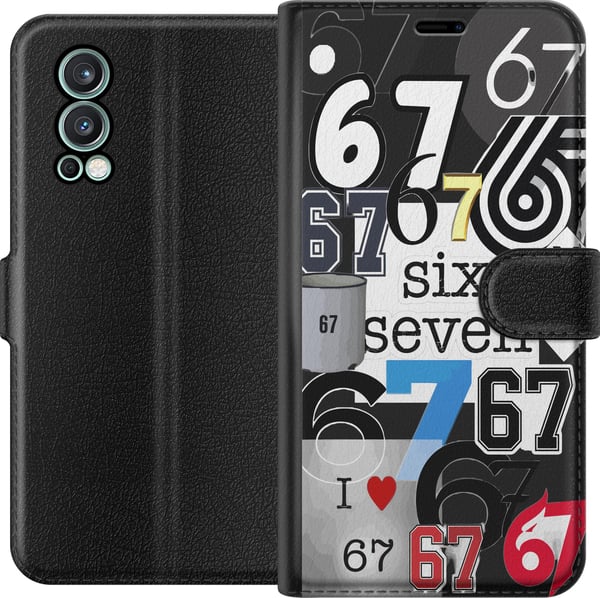 Kompatibelt Lommeboketui til OnePlus Nord 2 5G 67 meme six seven collage – viralt internettmeme i trendy 6–7-stil med moderne grafikk og humoristisk