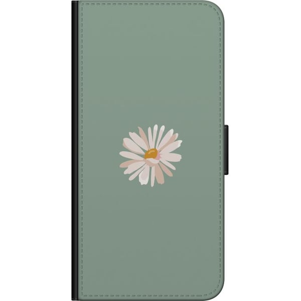 Kompatibelt Lommeboketui til Samsung Galaxy A03s Grønn Minimalblomst - stilren blomst på grønn bakgrunn
