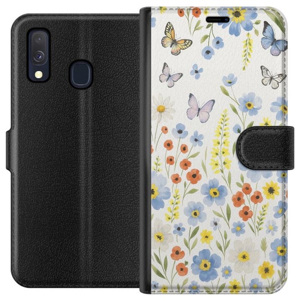 Kompatibel Tegnebogsetui til Samsung Galaxy A40 Sommerblomster