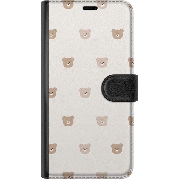 Kompatibelt Plånboksfodral till Samsung Galaxy A32 5G Teddy Background – gulliga nallar mot mjuk bakgrund