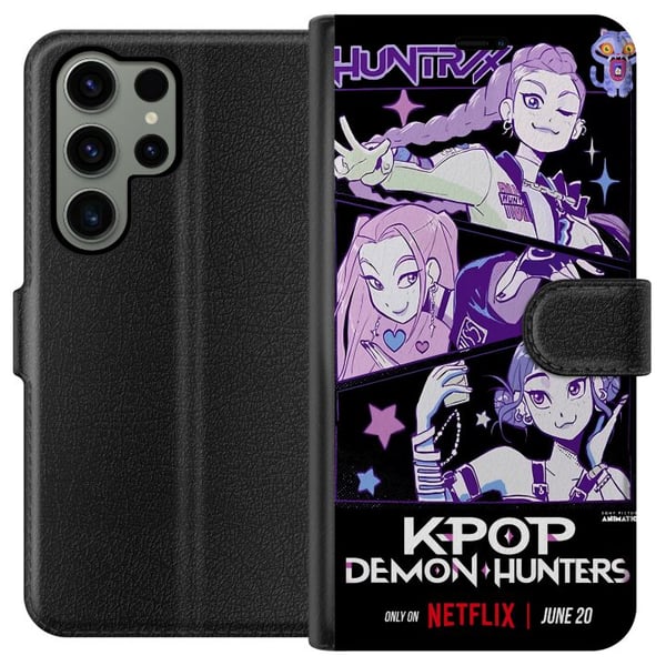Kompatibel Tegnebogsetui til Samsung Galaxy S23 Ultra Kpop Dæmonjægere Huntrix Stjerner Mira Zoey Rumi Lilla Idolglød