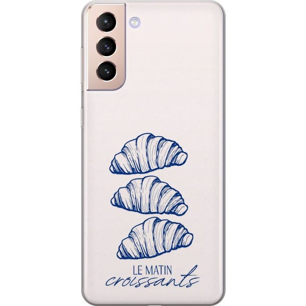 Kompatibelt Mobildeksel til Samsung Galaxy S21 Franske morgener med nystekte croissanter Kompatibelt Mobildeksel til Samsung Galaxy S21 Franske morgener med nystekte croissanter