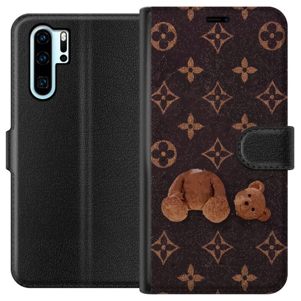Yhteensopiva Lompakkokotelo Huawei P30 Pro Graafinen monogrammikuvio, jossa on osiin jaettu nalle taiteellisella tyylillä
