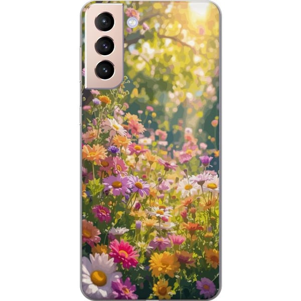 Kompatibelt Mobildeksel til Samsung Galaxy S21 Blomstrende hage Kompatibelt Mobildeksel til Samsung Galaxy S21 Blomstrende hage