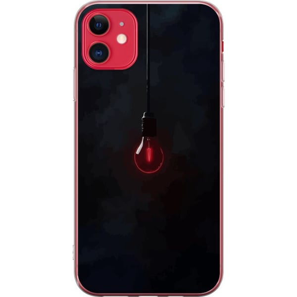 Kompatibelt Mobildeksel til Apple iPhone 11 Mørkerød lyspære i mørkt miljø, elegant futuristisk design med kunstnerisk touch for deg som liker minima
