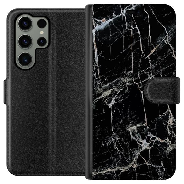 Kompatibel Tegnebogsetui til Samsung Galaxy S23 Ultra Svart Marmor Kompatibel Tegnebogsetui til Samsung Galaxy S23 Ultra Svart Marmor