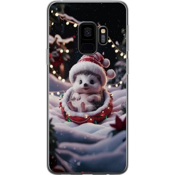 Kompatibelt Mobilskal till Samsung Galaxy S9 Julig igelkott söt vinter cosy lights santa hat hedgehog cute christmas adorable holiday poster Kompatibelt Mobilskal till Samsung Galaxy S9 Julig igelkott söt vinter cosy lights santa hat hedgehog cute christmas adorable holiday poster