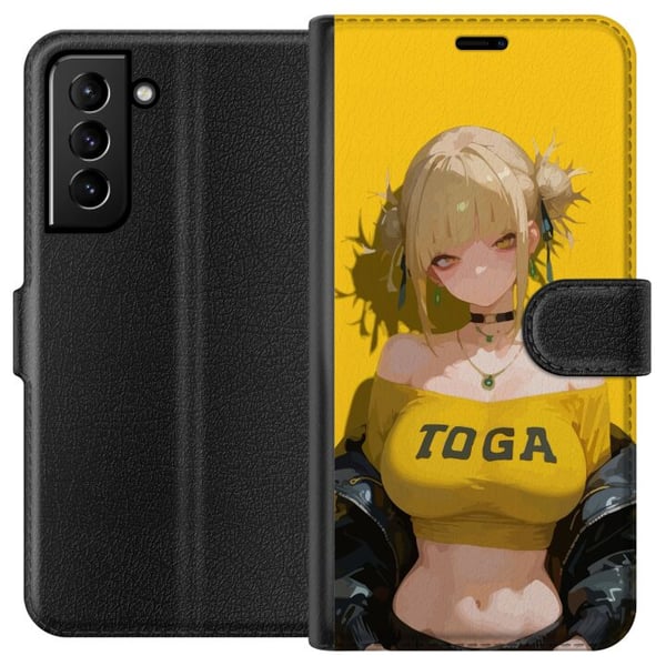 Kompatibelt Lommeboketui til Samsung Galaxy S21+ 5G Gul animeinspirert illustrasjon med blond karakter, sterk bakgrunn, kawaii-stil for trendy motive Kompatibelt Lommeboketui til Samsung Galaxy S21+ 5G Gul animeinspirert illustrasjon med blond karakter, sterk bakgrunn, kawaii-stil for trendy motive