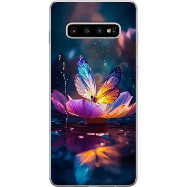 Kompatibelt Mobilskal till Samsung Galaxy S10+ Fjäril