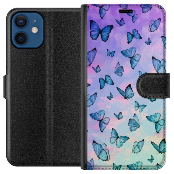 Kompatibelt Lommeboketui til Apple iPhone 12 Sommerfugler