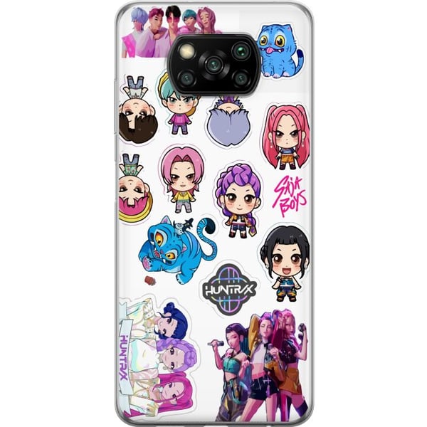 Kompatibel Mobilcover til Xiaomi Poco X3 NFC Huntrix og Saja Boys' animeinspirerede, energiske design med stærke farver og moderne japansk popkultur