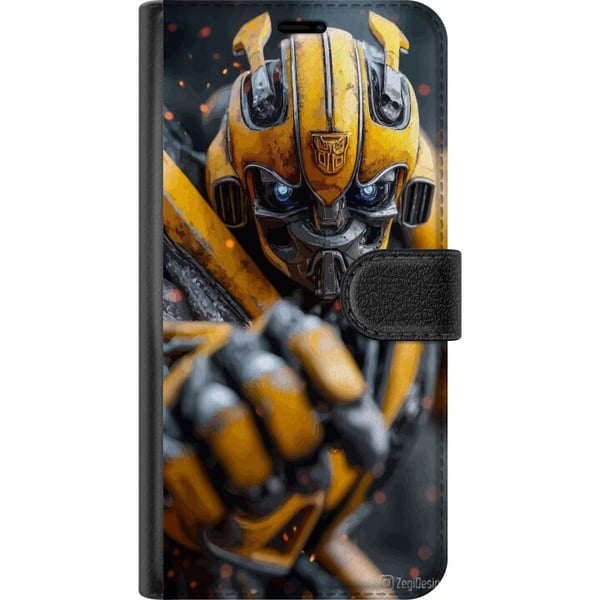Kompatibelt Plånboksfodral till Samsung Galaxy S9+ Bumblebee Transformers gul robot mecha sci fi action warrior detailed cyberpunk hero motiv poster