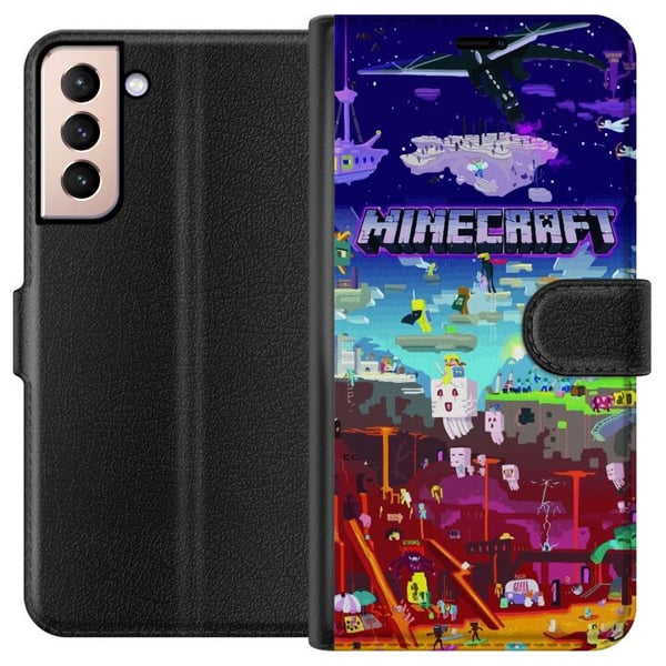 Kompatibel Tegnebogsetui til Samsung Galaxy S21 Minecraft