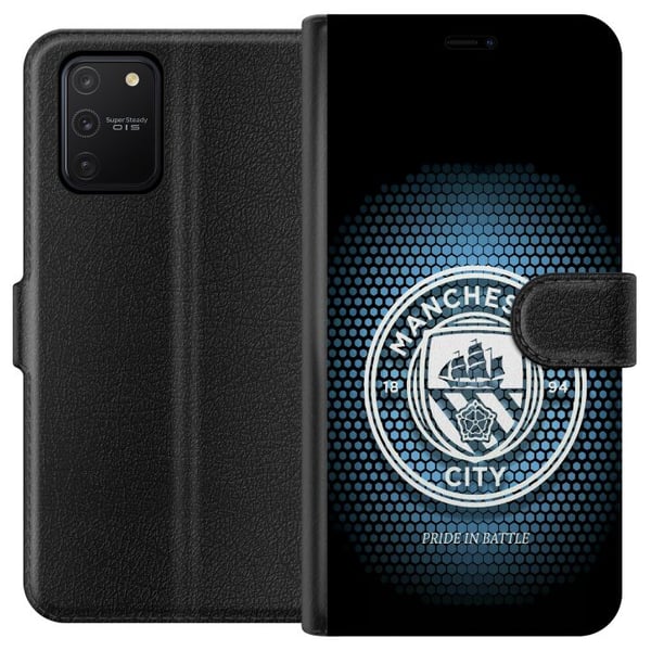 Kompatibelt Lommeboketui til Samsung Galaxy S10 Lite Manchester City fotball Erling Haaland blå klubdesign illustrasjon Kompatibelt Lommeboketui til Samsung Galaxy S10 Lite Manchester City fotball Erling Haaland blå klubdesign illustrasjon