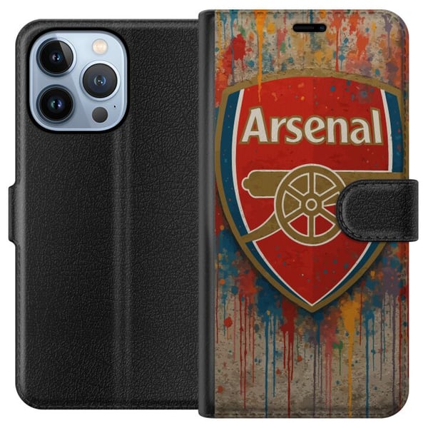 Yhteensopiva Lompakkokotelo Apple iPhone 13 Pro Arsenal-aiheinen taidekuvio punaisena ja valkoisena väriroiskeilla, täydellinen jalkapallofaneille, j Yhteensopiva Lompakkokotelo Apple iPhone 13 Pro Arsenal-aiheinen taidekuvio punaisena ja valkoisena väriroiskeilla, täydellinen jalkapallofaneille, j