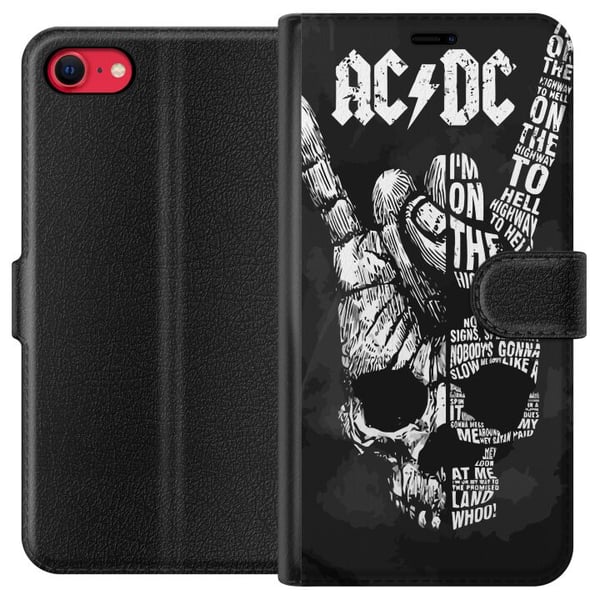Kompatibel Tegnebogsetui til Apple iPhone SE (2020) ACDC Rockmusikband Guitar Klassisk