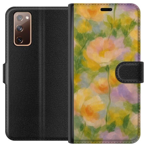Kompatibel Tegnebogsetui til Samsung Galaxy S20 FE Solvarme blomster i håndmalet romantisk stil