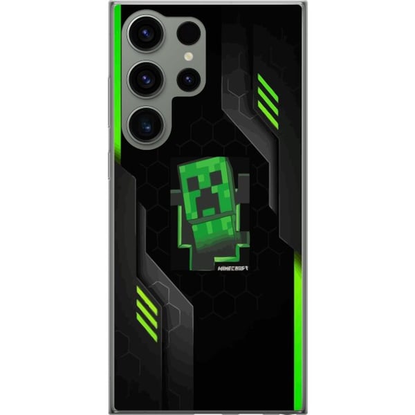 Kompatibel Mobilcover til Samsung Galaxy S23 Ultra Grøn pixelbaseret, creeperlignende spilillustration i futuristisk neonstil til gamingrum Kompatibel Mobilcover til Samsung Galaxy S23 Ultra Grøn pixelbaseret, creeperlignende spilillustration i futuristisk neonstil til gamingrum