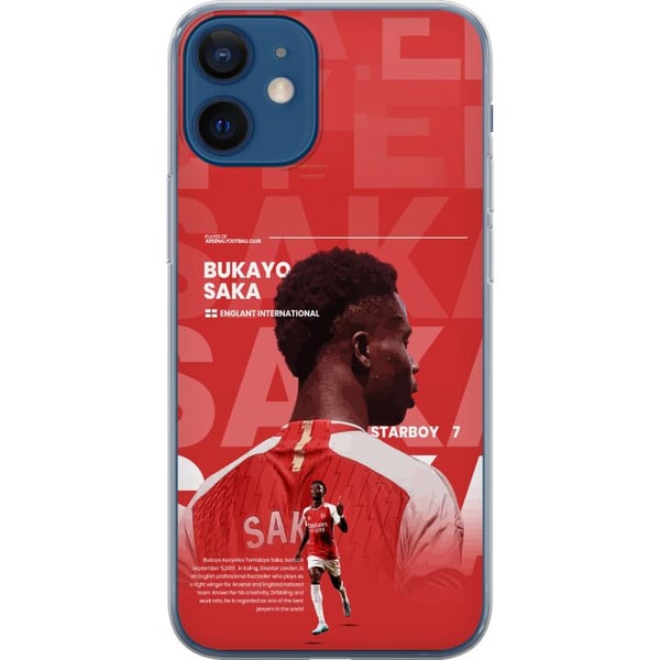 Kompatibelt Mobildeksel til Apple iPhone 12 Bukayo Saka Arsenal England 16 målgivende pasninger til tross for skade fotball ving rask kreativ offensi