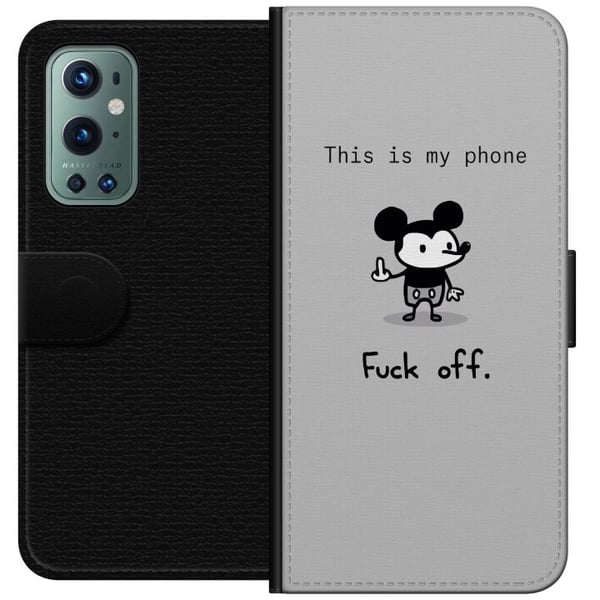 Kompatibelt Lommeboketui til OnePlus 9 Pro Kjepphøyt sitat Fuck off trendtekst