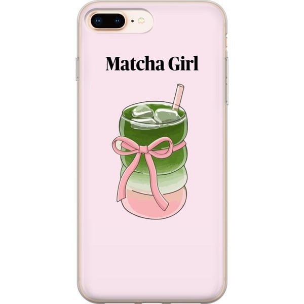 Yhteensopiva Puhelinkuori Apple iPhone 8 Plus Matcha Girl -kuvitus – kawaii-henkinen teen inspiroima design vaaleanpunaisella rusetilla Yhteensopiva Puhelinkuori Apple iPhone 8 Plus Matcha Girl -kuvitus – kawaii-henkinen teen inspiroima design vaaleanpunaisella rusetilla