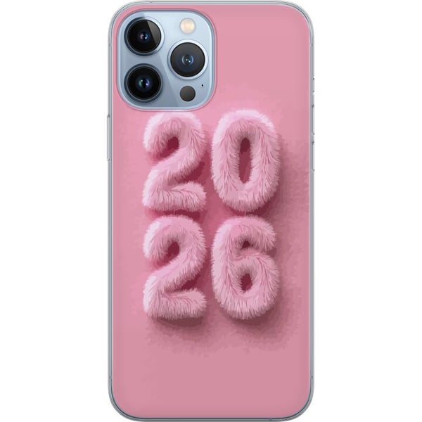 Kompatibel Mobilcover til Apple iPhone 13 Pro Max Lyserødt fluff 2026, tekst i pastel, moderne nytårstrend med blødt design, perfekt til dekoration o