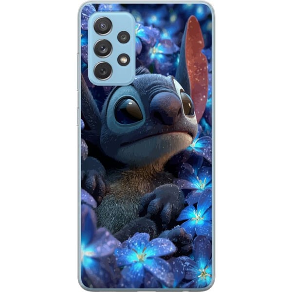 Kompatibelt Mobildeksel til Samsung Galaxy A52 5G Stitch blant blå blomster Drømmeaktig blå design med Stitch blant blomster i nattelys og en myk føl Kompatibelt Mobildeksel til Samsung Galaxy A52 5G Stitch blant blå blomster Drømmeaktig blå design med Stitch blant blomster i nattelys og en myk føl