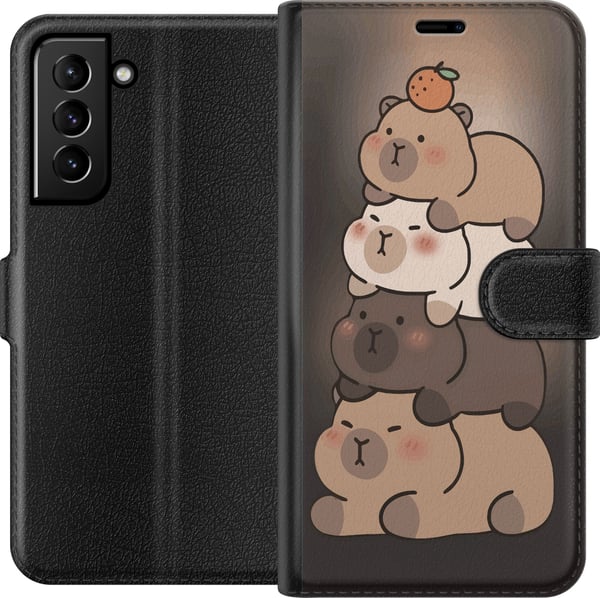 Kompatibelt Lommeboketui til Samsung Galaxy S21+ 5G Kapybara Kawaii søt dyrefigur