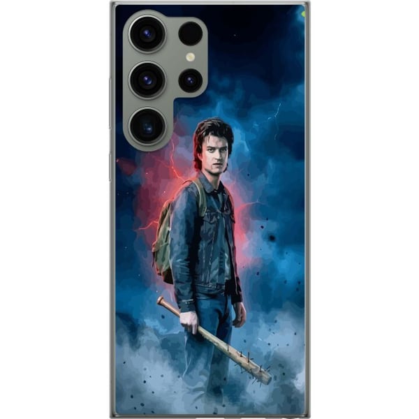 Kompatibel Mobilcover til Samsung Galaxy S23 Ultra Stranger Things-portræt med baseballbat, lyn og dramatisk baggrund Kompatibel Mobilcover til Samsung Galaxy S23 Ultra Stranger Things-portræt med baseballbat, lyn og dramatisk baggrund
