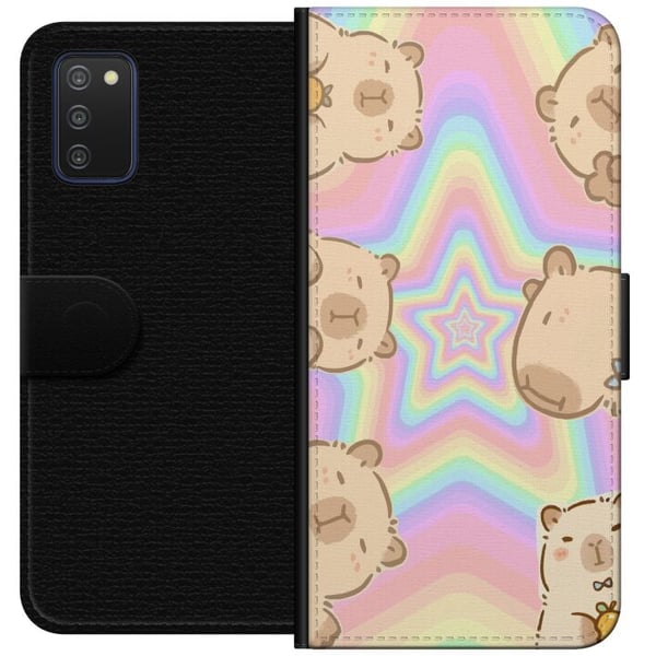 Kompatibelt Lommeboketui til Samsung Galaxy A03s Kawaii Capybara Galaxy Søt Anime Dyr Romtema Kawaii Trend Gave TikTok Design