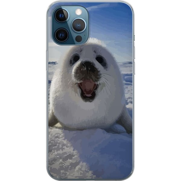 Yhteensopiva Puhelinkuori Apple iPhone 12 Pro Hylkeenpoikanen lumessa, suuri hymy ja pehmeä, pyöreä muoto, suloinen talviaihe arktisella tunnelmalla, Yhteensopiva Puhelinkuori Apple iPhone 12 Pro Hylkeenpoikanen lumessa, suuri hymy ja pehmeä, pyöreä muoto, suloinen talviaihe arktisella tunnelmalla,