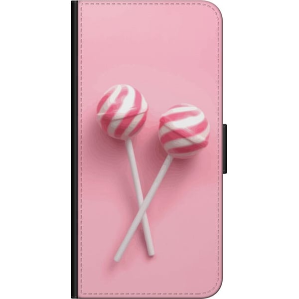 Kompatibelt Plånboksfodral till Samsung Galaxy A20s Rosa klubbor och godisdesign – Sött pastellmotiv för trendiga accessoarer
