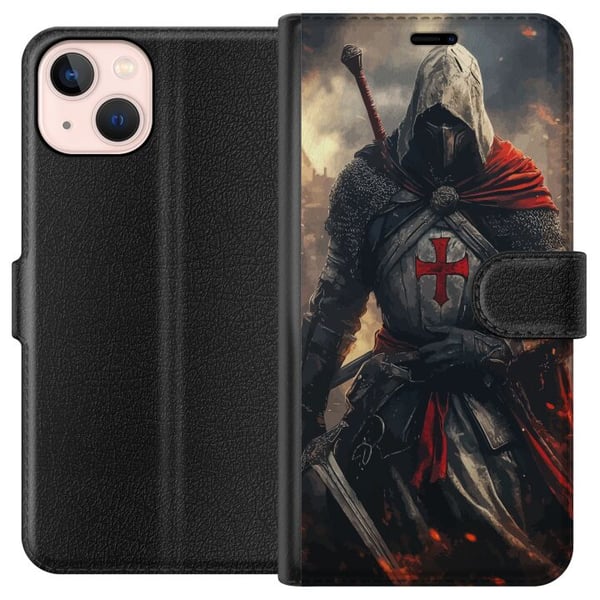 Kompatibelt Plånboksfodral till Apple iPhone 13 mini Templar knight korsriddare crusader warrior medieval armor cross svärd fantasy fighter poster de