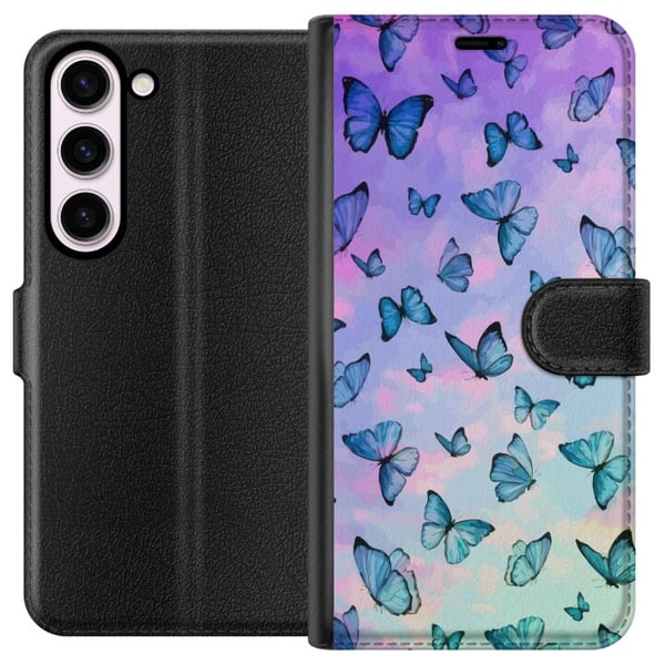 Kompatibel Tegnebogsetui til Samsung Galaxy S23 Sommerfugle