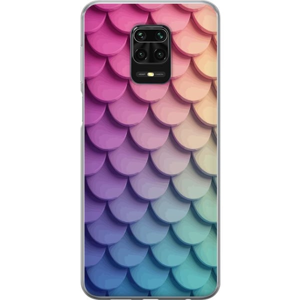 Kompatibel Mobilcover til Xiaomi Redmi Note 9S Skællet pastelmønster med bløde overlappende former i rosa, lilla og blå toner, som skaber et harmonis