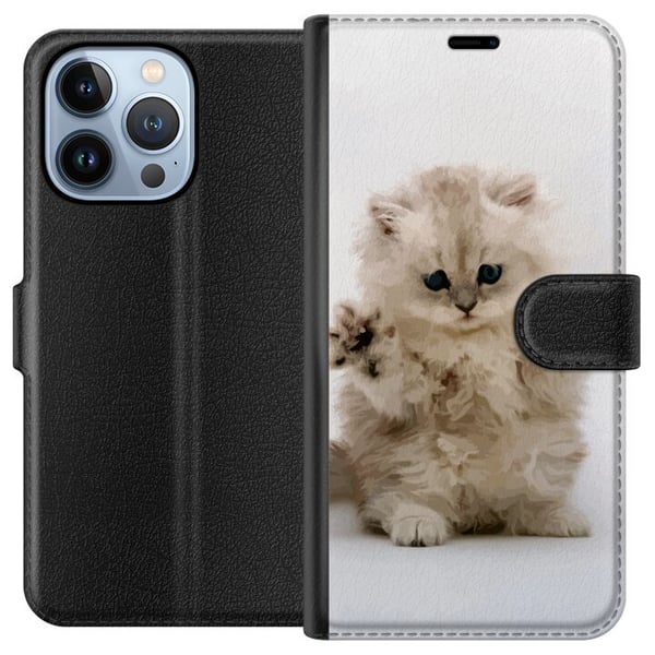 Kompatibelt Plånboksfodral till Apple iPhone 13 Pro Katt Kompatibelt Plånboksfodral till Apple iPhone 13 Pro Katt