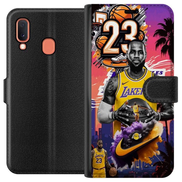 Kompatibelt Plånboksfodral till Samsung Galaxy A20e Basketinspirerad artwork med nummer 23 och actionkänsla – kraftfull sportillustration med dynamis Kompatibelt Plånboksfodral till Samsung Galaxy A20e Basketinspirerad artwork med nummer 23 och actionkänsla – kraftfull sportillustration med dynamis
