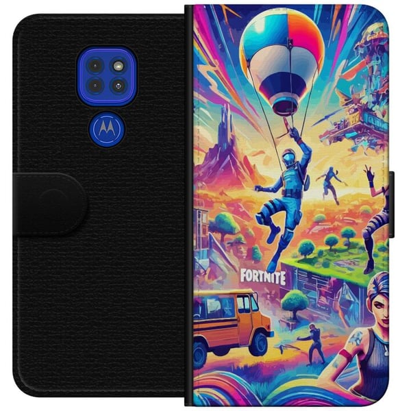 Kompatibel Tegnebogsetui til Motorola Moto G9 Play Fortnite vs Minecraft
