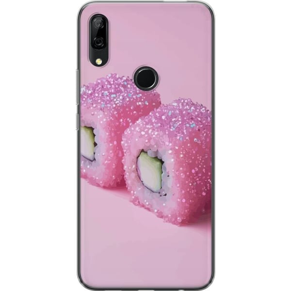 Kompatibel Mobilcover til Huawei P Smart Z Sushi plakat lyserød glitter kawaii japansk mad rulle ris fisk æstetisk tæppedesign sød Japan kunst
