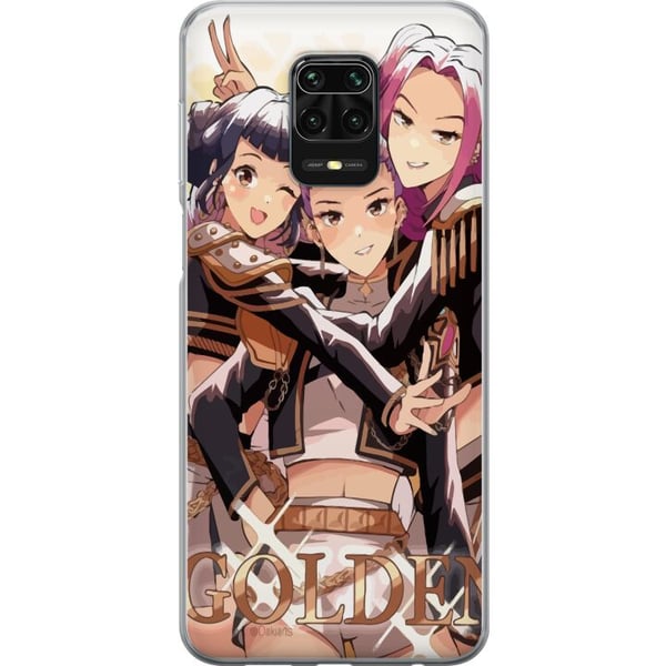 Kompatibel Mobilcover til Xiaomi Redmi Note 9S K-Pop Demon Hunters guld og sort anime-trio – kraftfuldt K-pop-inspireret e-sportdesign med detaljered
