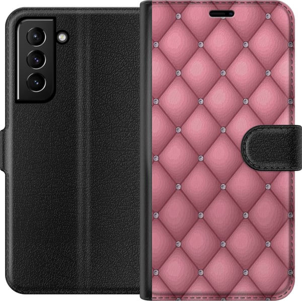 Kompatibelt Plånboksfodral till Samsung Galaxy S21+ 5G Unikt Rosa Mönster