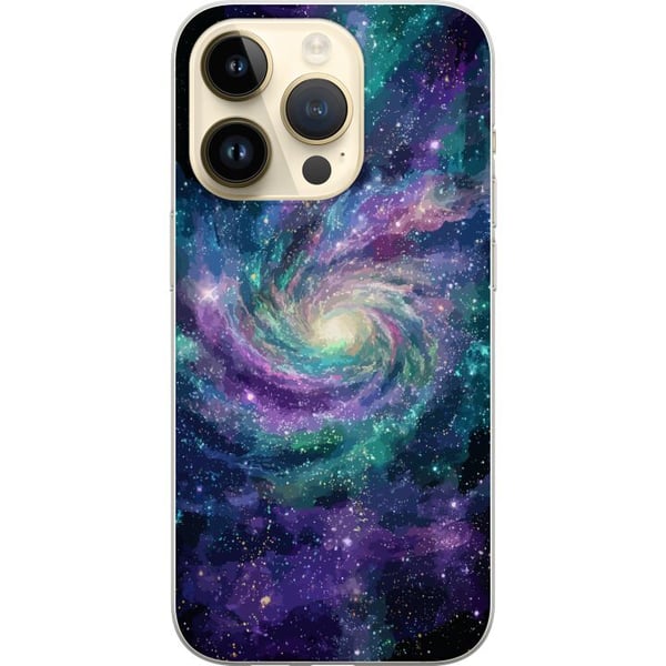 Kompatibelt Mobilskal till Apple iPhone 14 Pro Färgsprakande spiralgalax i rymden med stjärnor nebulosor och kosmiskt ljus
