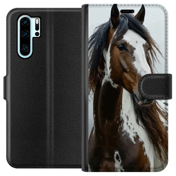 Yhteensopiva Lompakkokotelo Huawei P30 Pro Häst Djurmotiv Grafisk Design Natur Kraftfullt Motiv